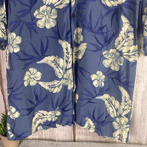 Hilo Hattie The Hawaiian Shirt Classic Button Down Blue Size XL E - Picture 3 of 7
